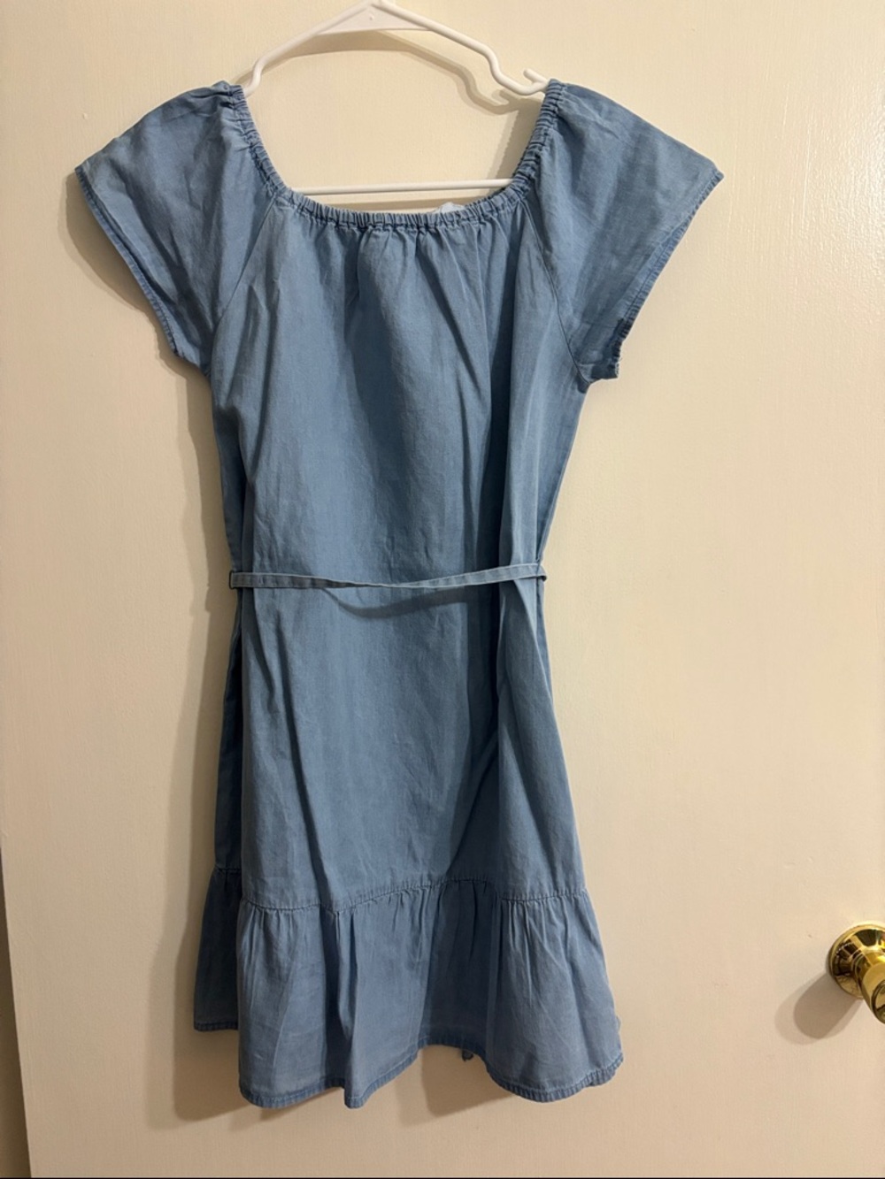 The Children's Place Light Blue Chambray Belted Dress